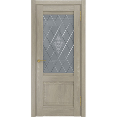 Купить Межкомнатная дверь экошпон ЛУ-52 дуб серый остеклённая