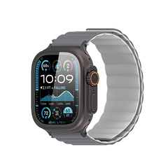 Ремешок магнитный двухсторонний от Dux Ducis для смарт часов Apple Watch 42, 44, 45, 46, 49мм, серия SD Series (два цвета Dark Grey/Light Grey)
