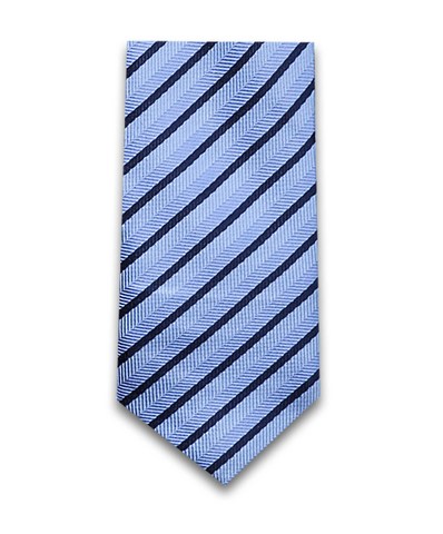 Ярко-голубой галстук в полоску TSAREVICH