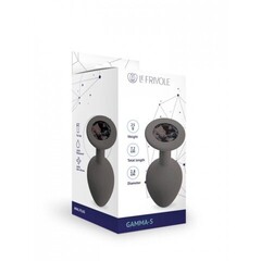 Анальная пробка с черным кристаллом Gamma, цвет графитовый (CORE) (S)