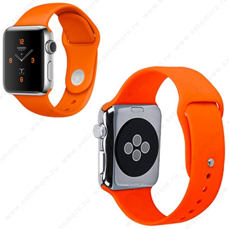 Ремешок для Apple Watch 38/ 40 mm силиконовый оранжевый