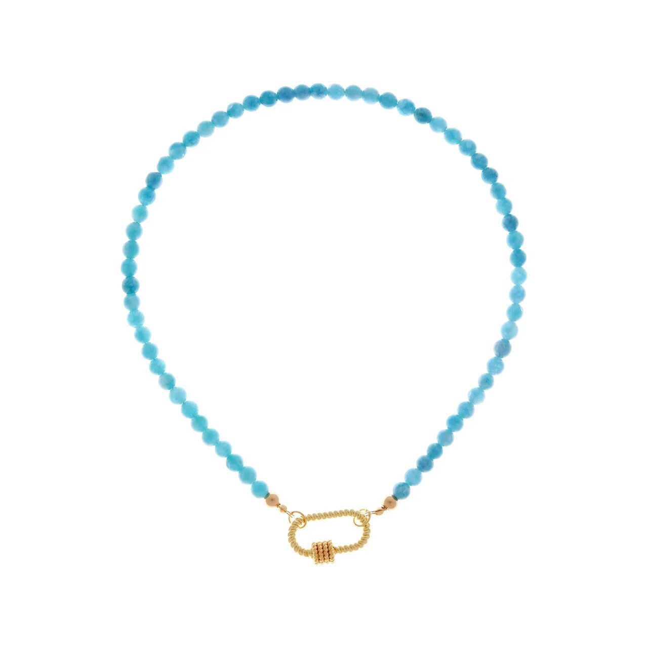 HOLLY JUNE Колье Carabiner Gold Turquoise Necklace holly june колье drop necklace – turquoise