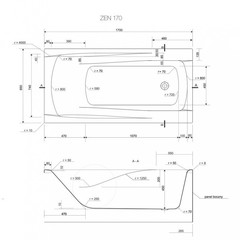 ВАННА АКРИЛОВАЯ CERSANIT ZEN 170x85 С НОЖКАМИ