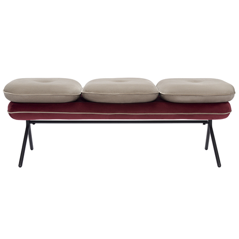 Банкетка Bergenson Bjorn Pea бежевая/бордовая bb0000155