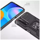 Противоударный чехол Strong Armour Case с кольцом для Huawei Y7a / P Smart 2021 (Черный)