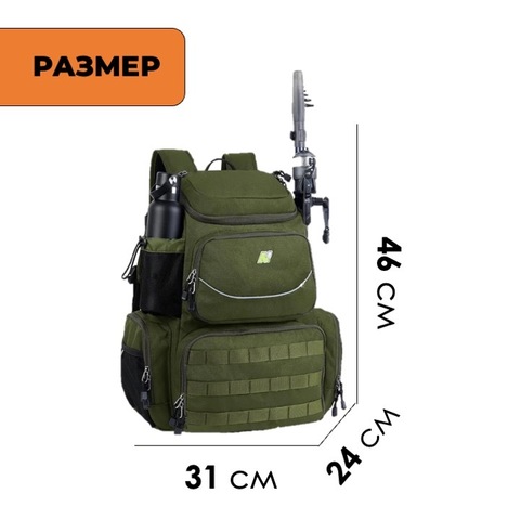 Картинка рюкзак рыболовный Nevo Rhino 9106-NW Army - 2