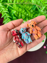 Игрушки для кукол, миниатюра - Мишка мягкий, текстильный, 4 см, набор 3 шт. микс цвет.