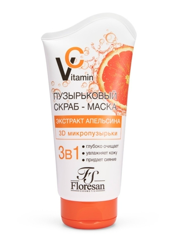 Флоресан VITAMIN C Скраб - маска пузырьковый с экстрактом апельсина, 150мл Ф-679