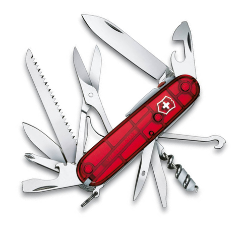 Нож Victorinox Huntsman Lite, 91 мм, 21 функция, полупрозрачный красный