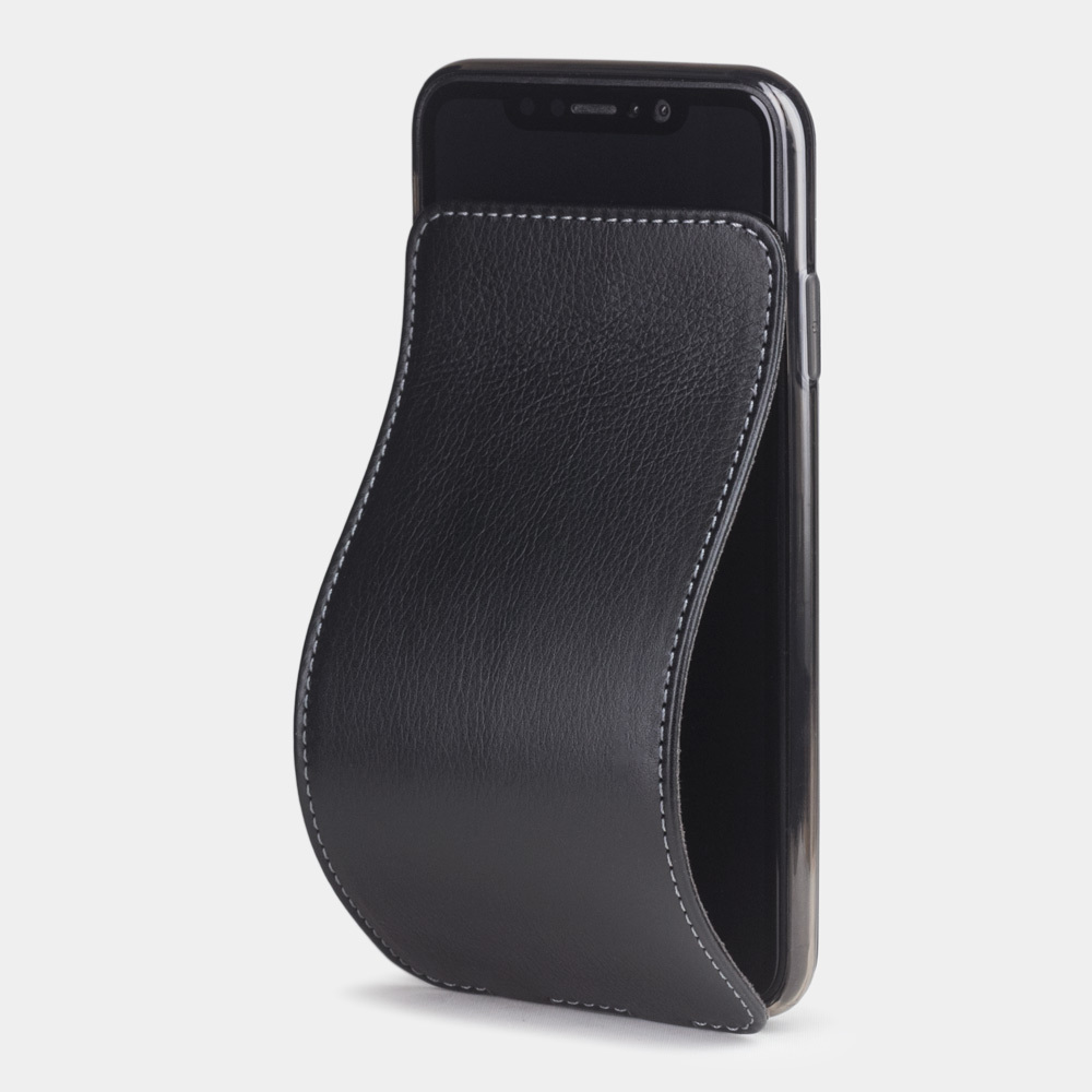 Чехол для iPhone XS Max из натуральной кожи теленка, черного цвета