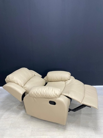 Кресло-реклайнер на механическом приводе (Цвет Кожзам Бежевый)