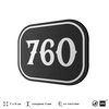 Номерок на дверь квартиры 760, для кабинета, офиса, шильдик 9 х 7 см, черный, Айдентика Технолоджи