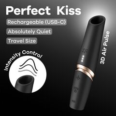 Черный вакуумный стимулятор Perfect Kiss - 