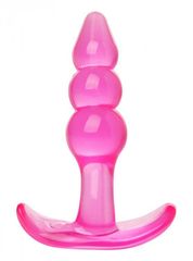 Розовая анальная пробка Bubbles Bumpy Starter - 11 см. - 