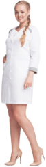 Халат МАРИНА белый-серый ткань Оптима