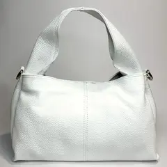 Женская сумка из натуральной кожи белого цвета