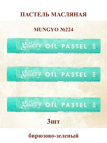 Пастель масляная мягкая профессиональная MUNGYO Gallery Бирюзово-зеленый №224 (3шт)