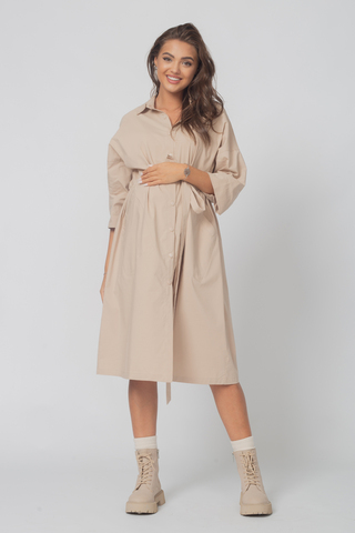 Платье для беременных и кормящих 18471 бежевый