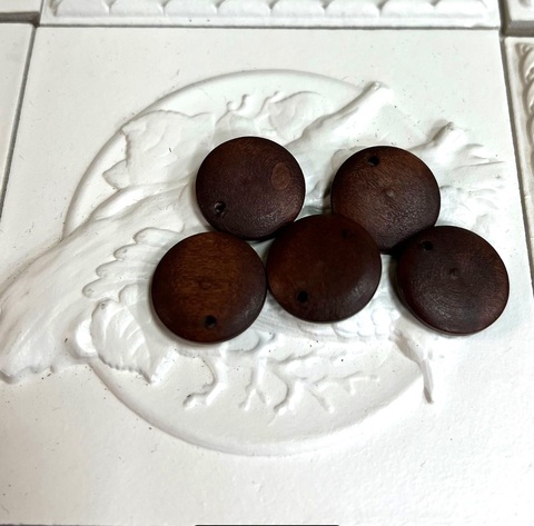 Деревянные бусины, 20мм, цвет темно-коричневый (5шт)