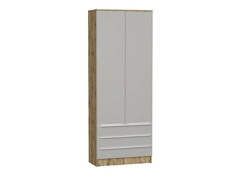 Шкаф двухстворчатый Стиль ШК-803 с ящиками Silky Light Grey Дуб Вотан