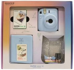 Фотокамера моментальной печати Fujifilm Подарочный набор INSTAX MINI 12 голубой