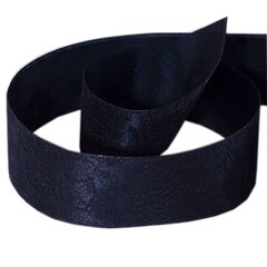 
          Декоративная лента для декора и упаковки, 4 см, намотка 20 ярдов, темно-синий, дизайн рельеф цветы