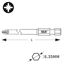 Бита PZ1 х70мм S2 5шт SGS 6370-4.5-PZ1-5