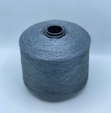 Бобинная пряжа, Linette Pailletes, 450м, 80% Лен, 20% Полиэстер(пайетка), Серо-бирюзовый+пайетка(в тон).37705