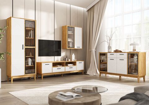 Гостиная Флэш №3 (AGT) Браш Вайт, Дуб Крафт