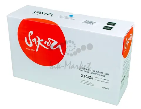 Картридж Sakura CLTC407S для Samsung, голубой, 1000 к.