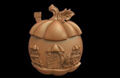 Силиконовый молд № 424 домик Тыква 2 D № 1 серия домики для гномов и фей)