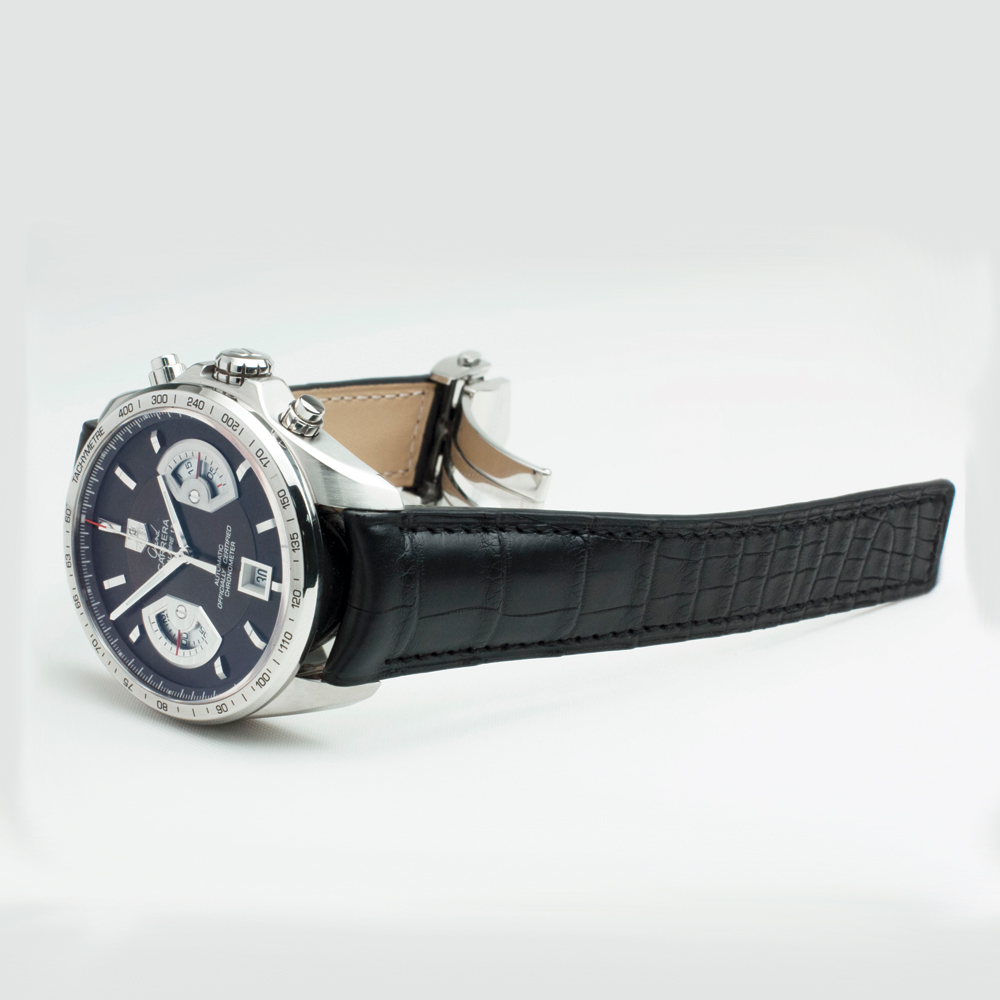 Ремешок для часов TAG Heuer Grand Carrera Calibre 17 чёрный из аллигатора