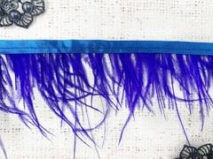 Кант с пером страуса, ш. 9 см, электрик