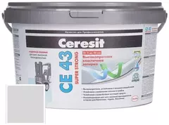 Затирка для широких швов от 5 до 40 мм Церезит СЕ 43 Super Strong дымчато-белая