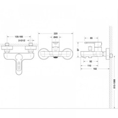 СМЕСИТЕЛЬ ДЛЯ ВАННЫ С КОРОТКИМ ИЗЛИВОМ БЕЗ АКСЕССУАРОВ BRAVAT STREAM F63783C-01A