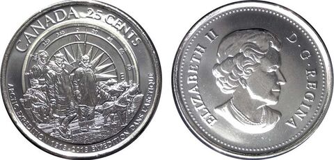 25 центов "Столетие Канадской Арктической Экспедиции" 2013 год UNC