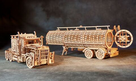 Прицеп цистерна для тягач Big Rig от Wood Trick - Деревянный конструктор, сборная механическая модель, 3D пазл