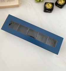Коробка для 5 конфет Синяя, 21х5х3.3 см