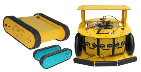 Учебный комплект продвинутого уровня для проектирования и конструирования колесных и гусеничных роботов