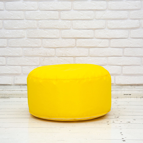 Круглый пуф плащёвка (жёлтый)