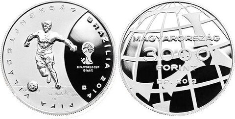 3000 форинтов Чемпионат мира по футболу Бразилия 2014 г. Венгрия 2013 г. Proof