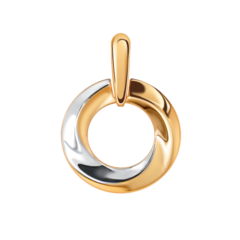 50109 - Подвеска круглая из комбинированного золота 585 пробы