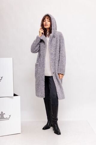 Vira Plotnikova Шуба из мериносовой шерсти Merino WoolFur с капюшоном