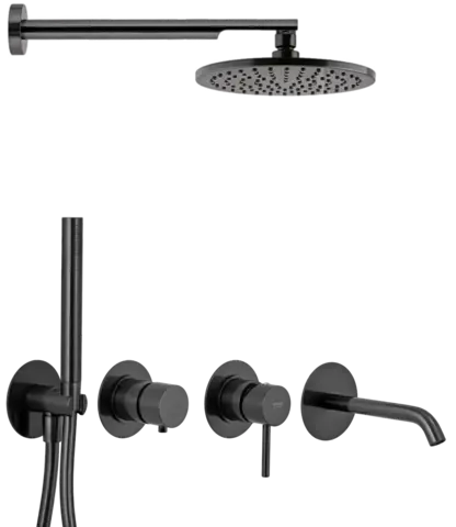 Remer X96D3SETCFP Душевая система Remer X Style X96D3SETCFP, черный брашированный хром