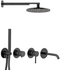 Remer X96D3SETCFP Душевая система Remer X Style X96D3SETCFP, черный брашированный хром фото
