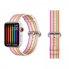Ремешок COTEetCI W30 Nylon Rainbow Band (WH5251) для Apple Watch 38мм/ 40мм Бело-Розовый