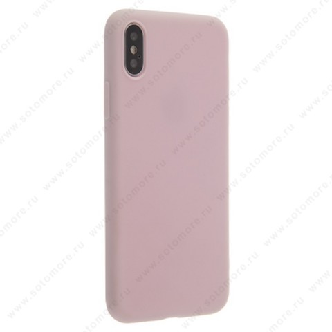 Накладка силиконовая Soft Touch ультра-тонкая для Apple iPhone X розовый