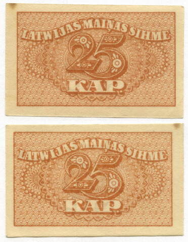 Банкнота 25 копеек 1920 год. Латвия. XF-