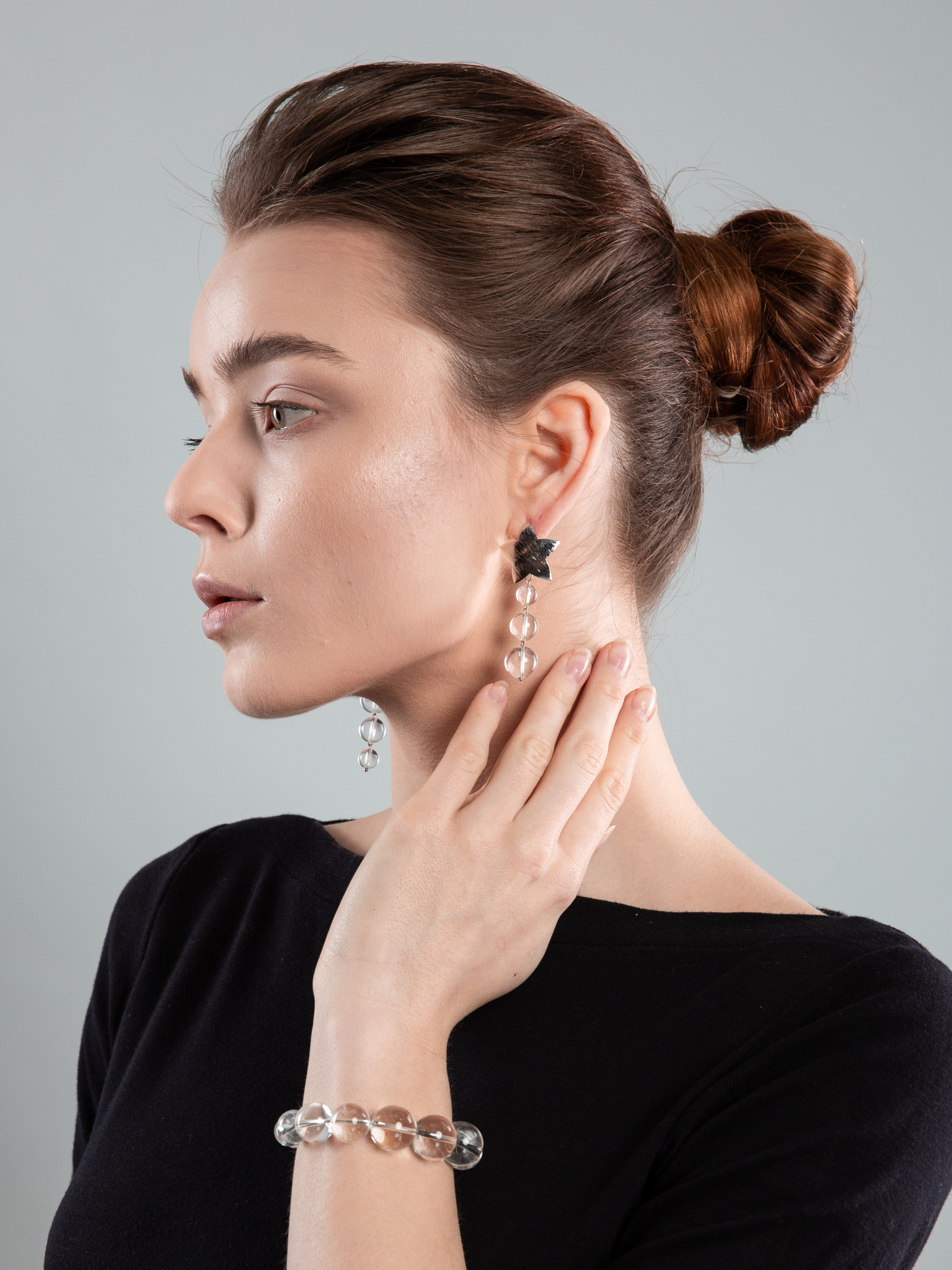 Серьги из горного хрусталя