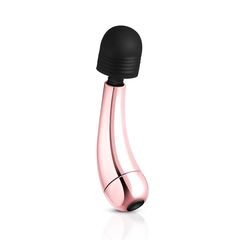 Золотисто-черный мини-вибратор Mini Curve Massager - 13 см. - 